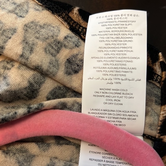 MICHAEL Kors Knit Jersey Cheetah Print Short Puff Sleeve Nubian Leather Top - Picture 10 of 11